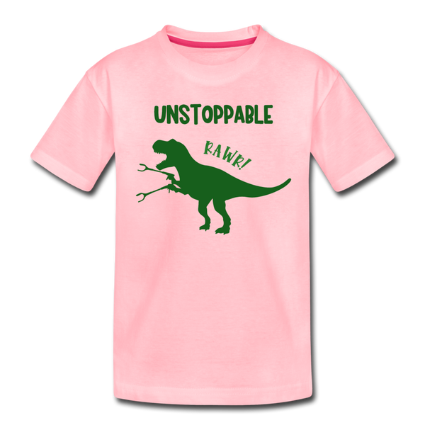 Unstoppable T-Rex Dinosaur Kids' Premium T-Shirt - pink