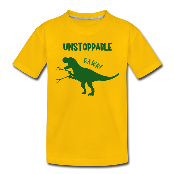 Unstoppable T-Rex Dinosaur Kids' Premium T-Shirt - sun yellow