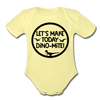 Let's Make Today Dino-Mite! Dinosaur Organic Short Sleeve Baby Bodysuit - washed yellow