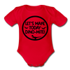 Let's Make Today Dino-Mite! Dinosaur Organic Short Sleeve Baby Bodysuit - red