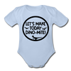 Let's Make Today Dino-Mite! Dinosaur Organic Short Sleeve Baby Bodysuit - sky