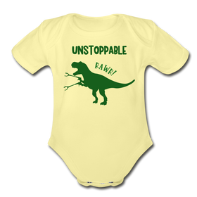 Unstoppable T-Rex Dinosaur Organic Short Sleeve Baby Bodysuit