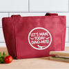 Let's Make Today Dino-Mite! Dinosaur Lunch Bag - red