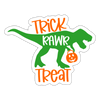 Trick Rawr Treat Dinosaur Halloween Sticker - white matte