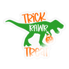 Trick Rawr Treat Dinosaur Halloween Sticker - transparent glossy