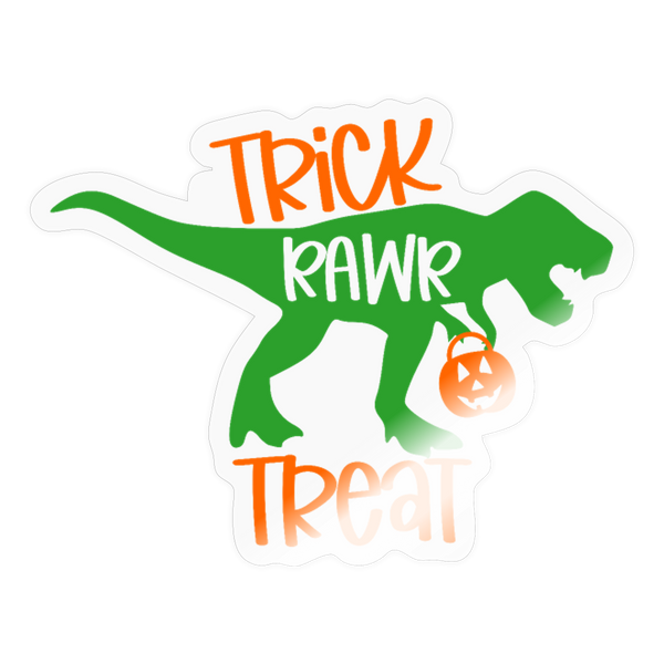 Trick Rawr Treat Dinosaur Halloween Sticker - transparent glossy
