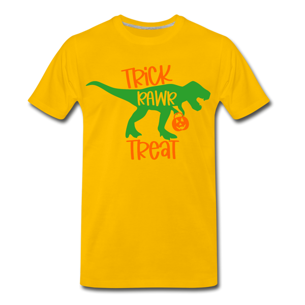 Trick Rawr Treat Dinosaur Halloween Men's Premium T-Shirt - sun yellow
