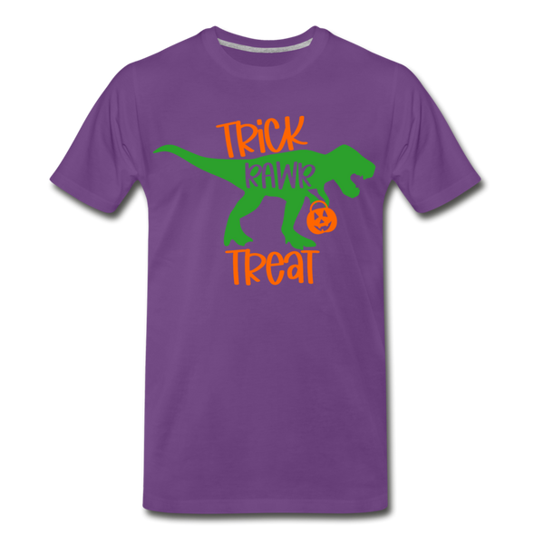 Trick Rawr Treat Dinosaur Halloween Men's Premium T-Shirt - purple