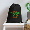 Trick Rawr Treat Dinosaur Halloween Cotton Drawstring Bag - black