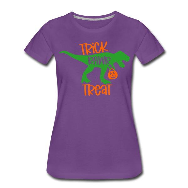 Trick Rawr Treat Dinosaur Halloween Women’s Premium T-Shirt - purple