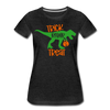 Trick Rawr Treat Dinosaur Halloween Women’s Premium T-Shirt - charcoal gray
