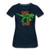 Trick Rawr Treat Dinosaur Halloween Women’s Premium T-Shirt - deep navy