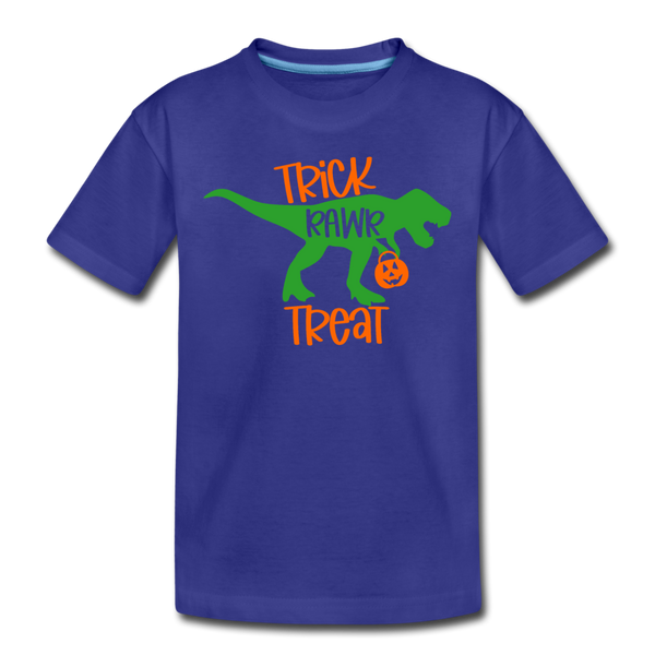 Trick Rawr Treat Dinosaur Halloween Kids' Premium T-Shirt - royal blue
