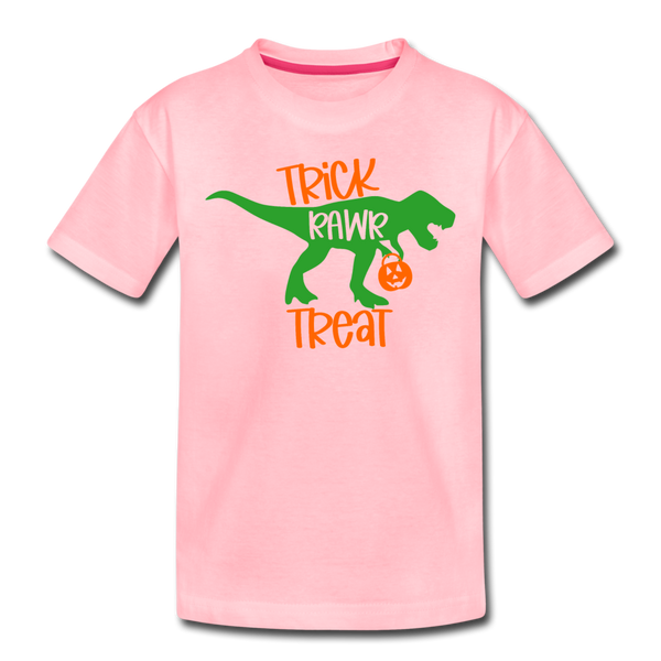 Trick Rawr Treat Dinosaur Halloween Kids' Premium T-Shirt - pink