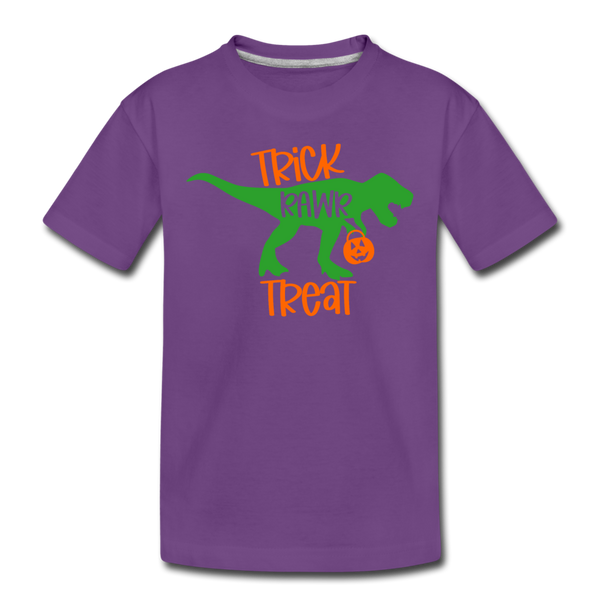 Trick Rawr Treat Dinosaur Halloween Kids' Premium T-Shirt - purple