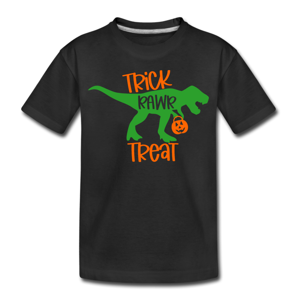 Trick Rawr Treat Dinosaur Halloween Toddler Premium T-Shirt - black