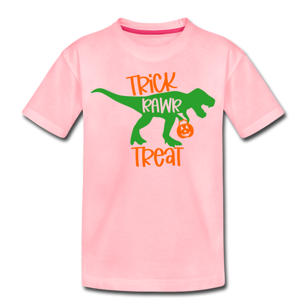 Trick Rawr Treat Dinosaur Halloween Toddler Premium T-Shirt - pink