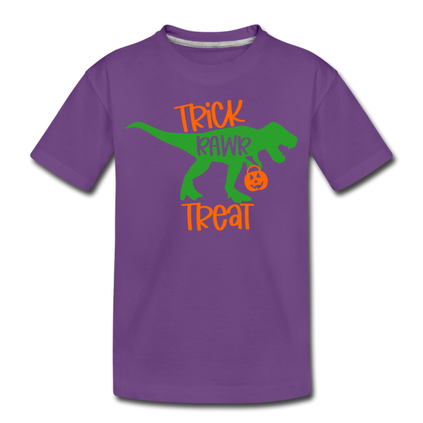 Trick Rawr Treat Dinosaur Halloween Toddler Premium T-Shirt - purple