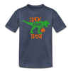 Trick Rawr Treat Dinosaur Halloween Toddler Premium T-Shirt - heather blue