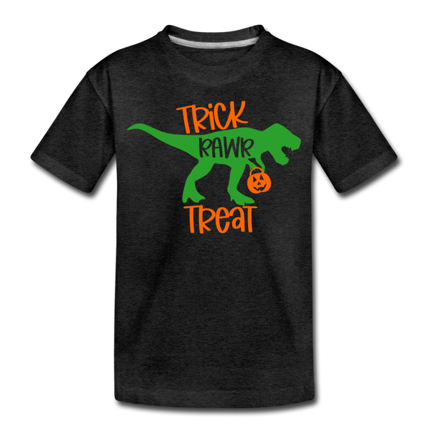 Trick Rawr Treat Dinosaur Halloween Toddler Premium T-Shirt - charcoal gray