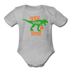 Trick Rawr Treat Dinosaur Halloween Organic Short Sleeve Baby Bodysuit