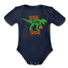 Trick Rawr Treat Dinosaur Halloween Organic Short Sleeve Baby Bodysuit