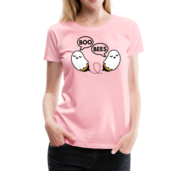 Boo Bees Funny Halloween Women’s Premium T-Shirt - pink