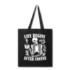 Life Begins After Coffee Tote Bag - black