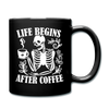 Life Begins After Coffee Full Color Mug - black