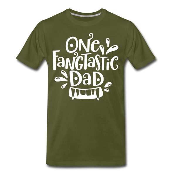 One Fangtastic Dad Halloween Men's Premium T-Shirt - olive green