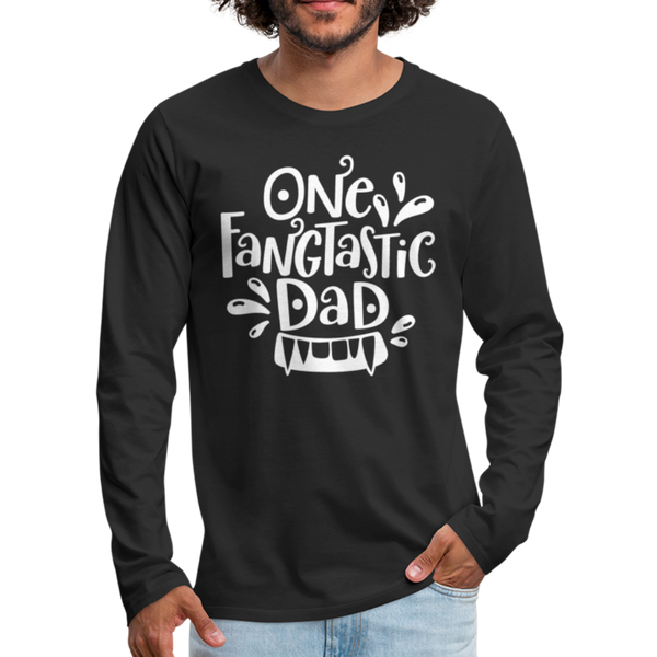 One Fangtastic Dad Halloween Men's Premium Long Sleeve T-Shirt - black
