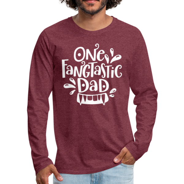 One Fangtastic Dad Halloween Men's Premium Long Sleeve T-Shirt - heather burgundy