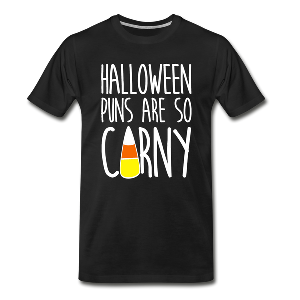 Halloween Puns are so Corny Men's Premium T-Shirt - black