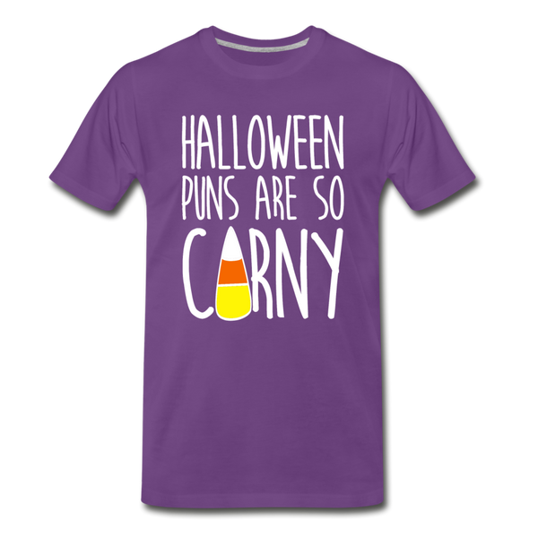 Halloween Puns are so Corny Men's Premium T-Shirt - purple