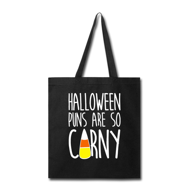 Halloween Puns are so Corny Tote Bag - black