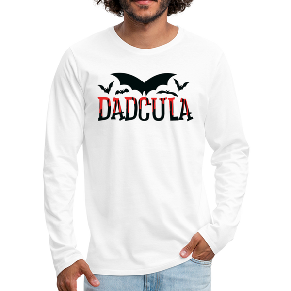 Dadcula Funny Halloween Men's Premium Long Sleeve T-Shirt - white