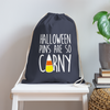 Halloween Puns are so Corny Cotton Drawstring Bag - navy