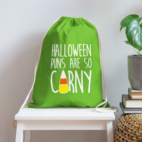 Halloween Puns are so Corny Cotton Drawstring Bag