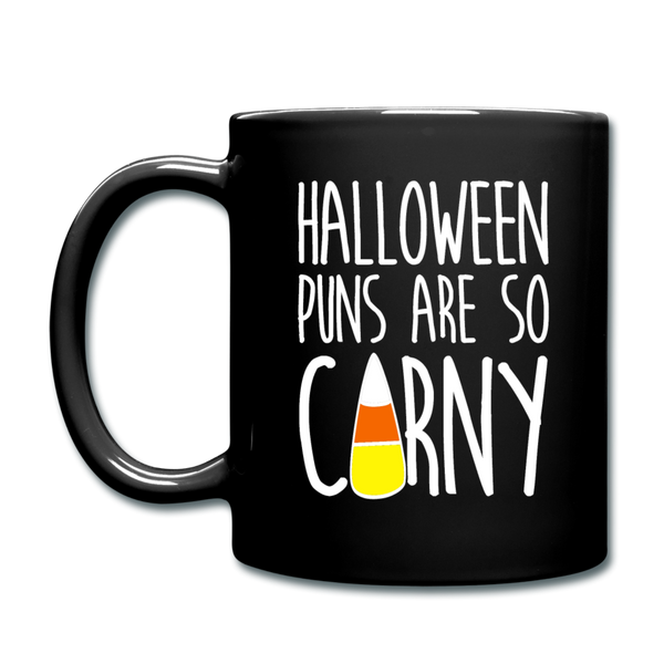 Halloween Puns are so Corny Full Color Mug - black