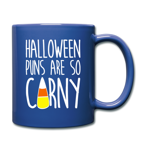 Halloween Puns are so Corny Full Color Mug - royal blue