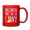 Halloween Puns are so Corny Full Color Mug - red