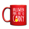 Halloween Puns are so Corny Full Color Mug - red