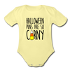 Halloween Punsa are so Corny Organic Short Sleeve Baby Bodysuit - washed yellow
