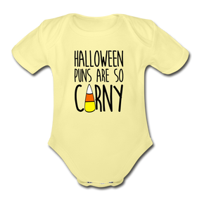 Halloween Punsa are so Corny Organic Short Sleeve Baby Bodysuit