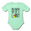 Halloween Punsa are so Corny Organic Short Sleeve Baby Bodysuit - light mint