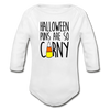 Halloween Punsa are so Corny Organic Long Sleeve Baby Bodysuit - white