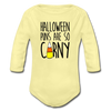 Halloween Punsa are so Corny Organic Long Sleeve Baby Bodysuit - washed yellow