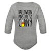 Halloween Punsa are so Corny Organic Long Sleeve Baby Bodysuit - heather gray