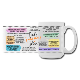 Dad's Emergency Jokes Panoramic Coffee/Tea Mug 15 oz