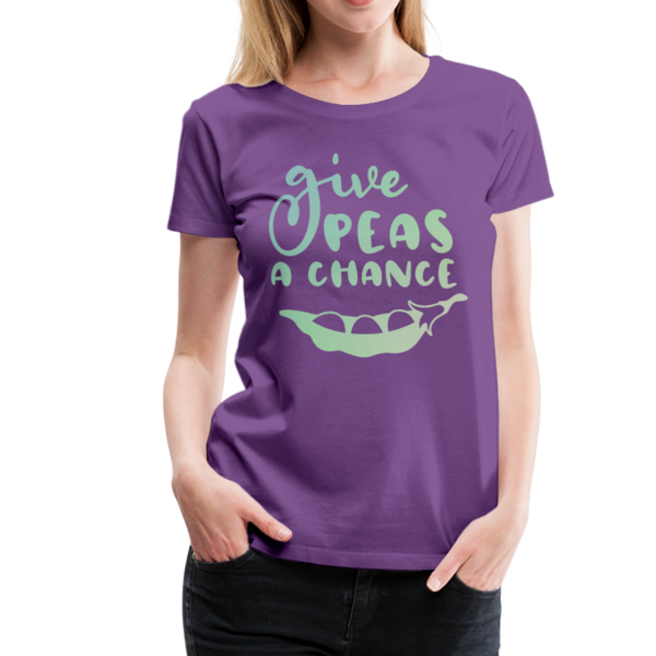 Give Peas a Chance Pun Women’s Premium T-Shirt - purple